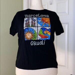 Roly colorful Barcelona Gaudi 100% cotton t-shirt purchased in Barcelona Spain